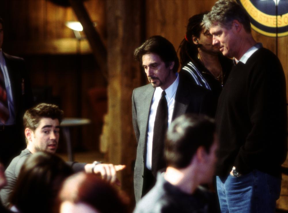 THE RECRUIT, Colin Farrell, Al Pacino, director Roger Donaldson on the set, 2003, (c) Walt Disney