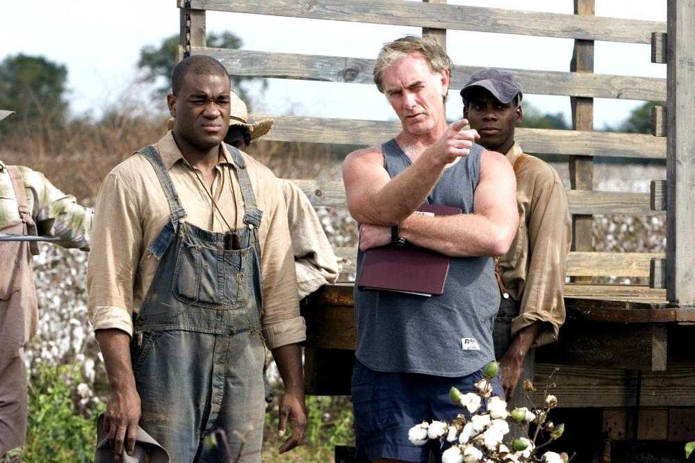 HONEYDRIPPER, foreground: Eric L. Abrams, director John Sayles, on set, 2007. ©Emerging Pictures
