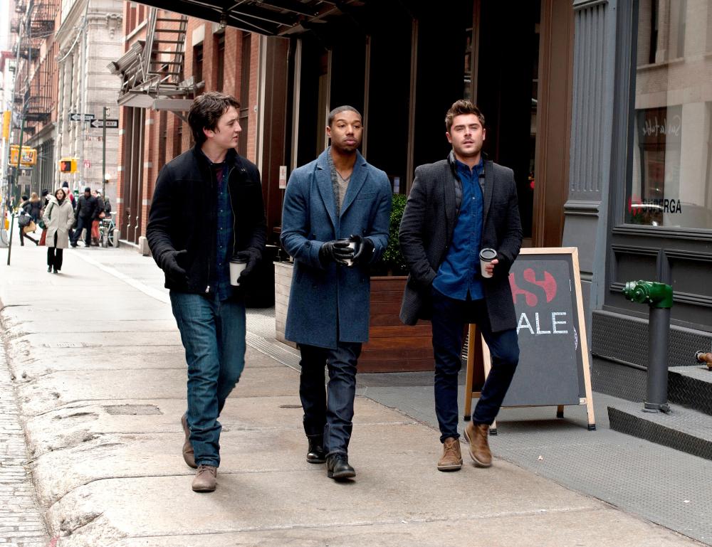 THAT AWKWARD MOMENT, from left: Miles Teller, Michael B. Jordan, Zac Efron, 2014. ph: Nicole Rivelli//©Focus Features