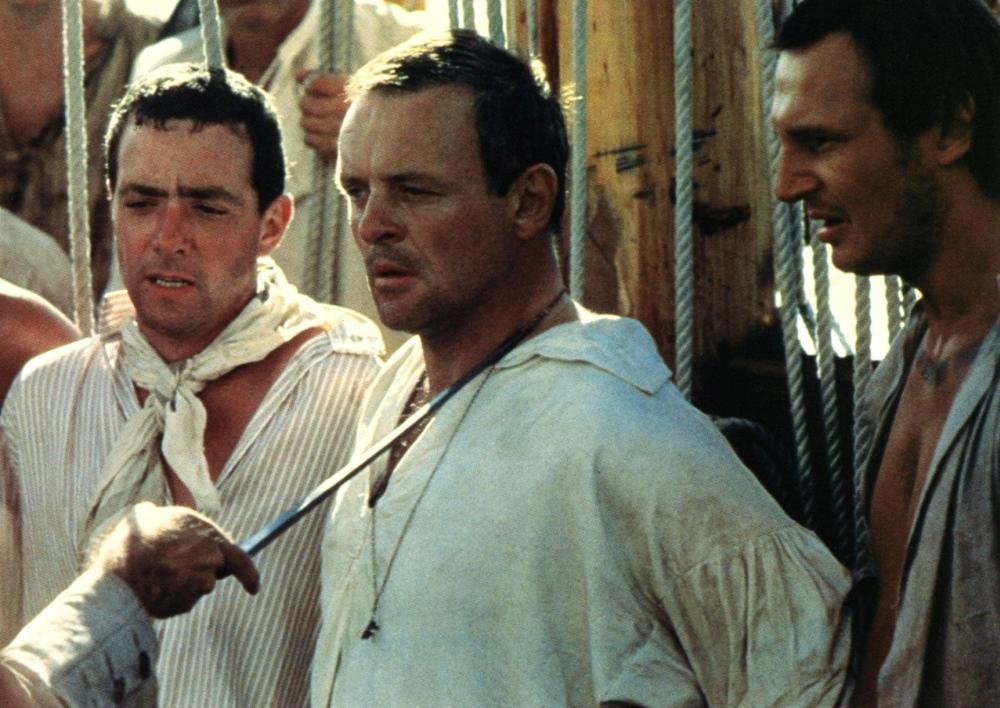 BOUNTY, THE, John Sessions, Anthony Hopkins, Liam Neeson, 1984.